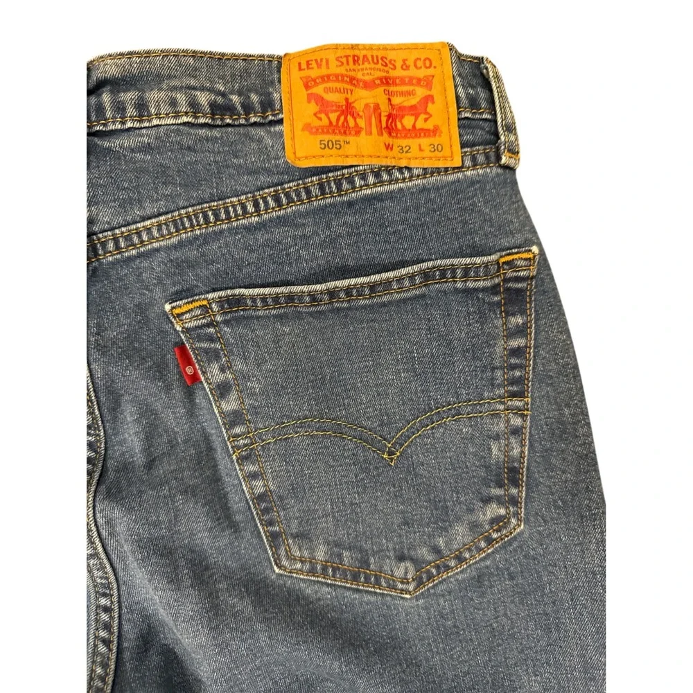 Levi's 505 Regular Fit‎ Jeans Mens 32x30 Blue Good Straight Leg Denim 00505-1936